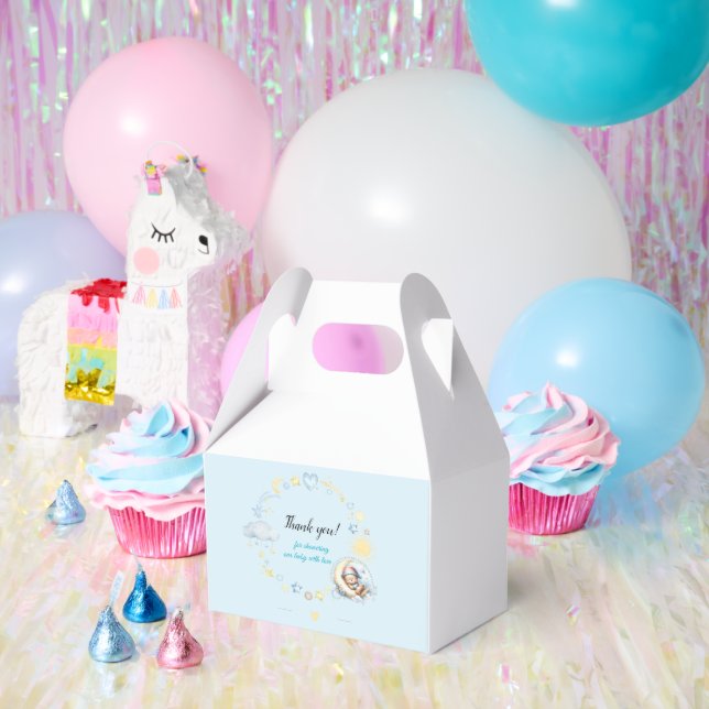 Sweet Stars Blue Clouds Teddy Bear Baby Dusche Geschenkschachtel (Party)