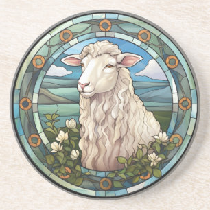 Sweet Stated Glass Farm Sheep Lamb Getränkeuntersetzer