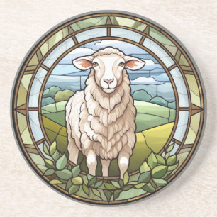Sweet Stated Glass Farm Sheep Lamb Getränkeuntersetzer