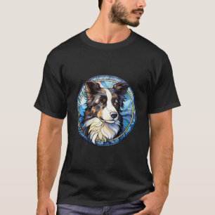 Sweet Stected Glass Australian Shepherd Dog T-Shirt