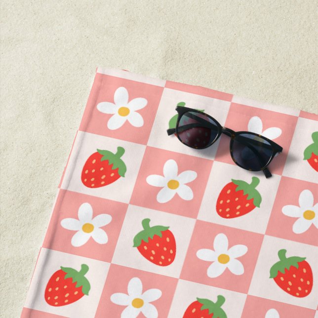 Sweet Strawberries & Blume Strandtuch (Beispiel)