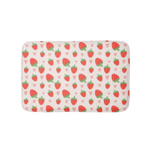 Sweet Strawberries & Hearts Bath Mat Badematte