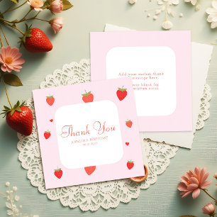 Sweet Strawberries Pink Girl Budget Vielen Dank Mitteilungskarte