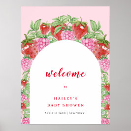 Sweet Strawberry Arch Welcome Baby Dusche Poster