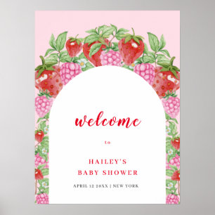 Sweet Strawberry Arch Welcome Baby Dusche Poster