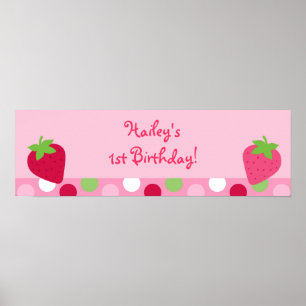 Sweet Strawberry Baby Duschbanner Zeichen Poster