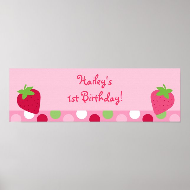 Sweet Strawberry Baby Duschbanner Zeichen Poster (Vorne)