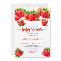 Sweet Strawberry Baby Dusche Einladung