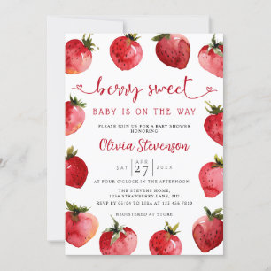 Sweet Strawberry Baby Dusche Einladung Berry