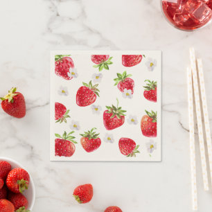 Sweet Strawberry Baby Dusche Serviette