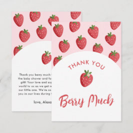 Sweet Strawberry Baby Dusche Vielen Dank Karten