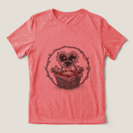 Sweet Strawberry Basket T-Shirt 🍓 🤍 Tri-Blend Shirt