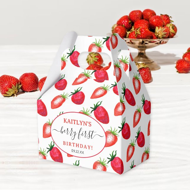 Sweet Strawberry Berry Erster Geburtstag Geschenkschachtel (Von Creator hochgeladen)