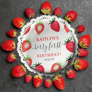 Sweet Strawberry Berry Erster Geburtstag Pappteller