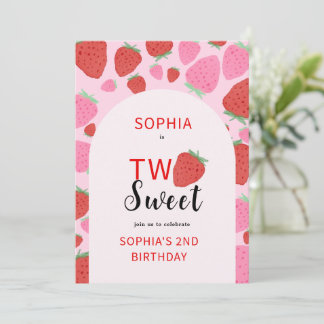 Sweet Strawberry Birthday Einladung