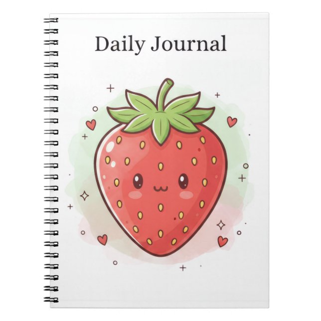 Sweet Strawberry Daily Journal Notizblock (Vorderseite)