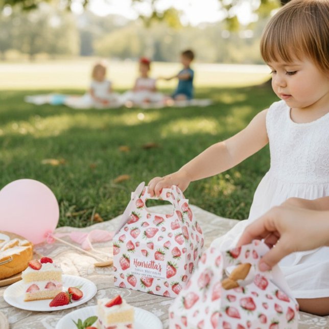 Sweet Strawberry First Birthday Favor Box Geschenkschachtel (Von Creator hochgeladen)
