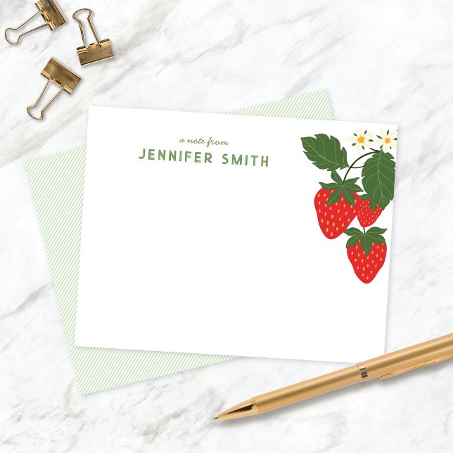 Sweet Strawberry Garden Personalisiert Notecard RSVP Karte (Von Creator hochgeladen)