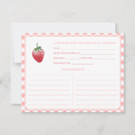Sweet Strawberry Gingham Brautparty Rezept Karte