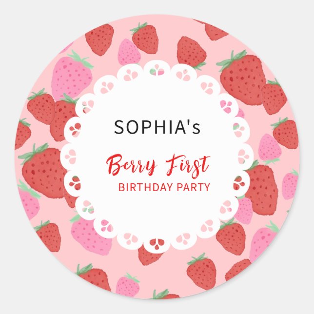Sweet Strawberry Lace Sticker (Vorderseite)