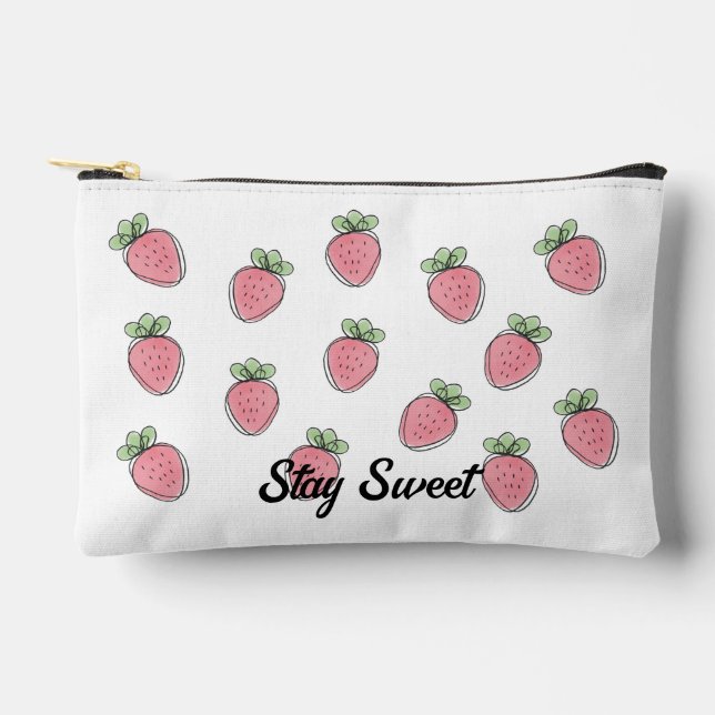 Sweet Strawberry Print Zubehörtasche (Vorderseite)