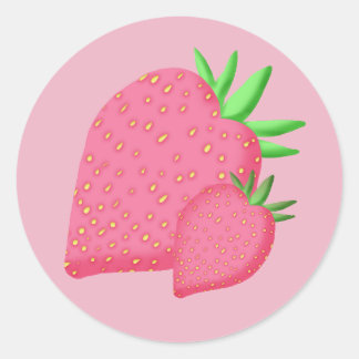 Sweet Strawberry Runder Aufkleber