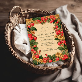 Sweet Strawberry Storybook Baby Shower Einladung