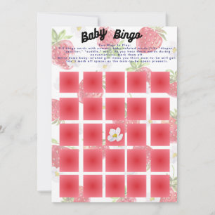 Sweet Strawberry Theme Baby Bingo Showspiel Einladung
