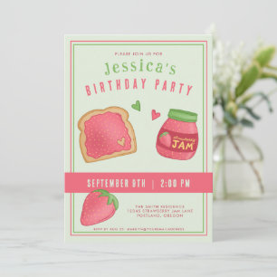Sweet Strawberry Toast und Jam Birthday Party Einladung