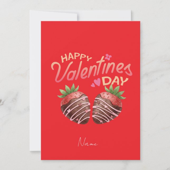Sweet Strawberry Valentine's Day Personalized  Einladung (Vorderseite)