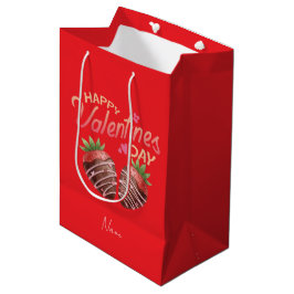 Sweet Strawberry Valentine's Day Personalized Mittlere Geschenktüte