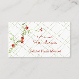 Sweet Strawberry Vine on Trellis Business Card Visitenkarte