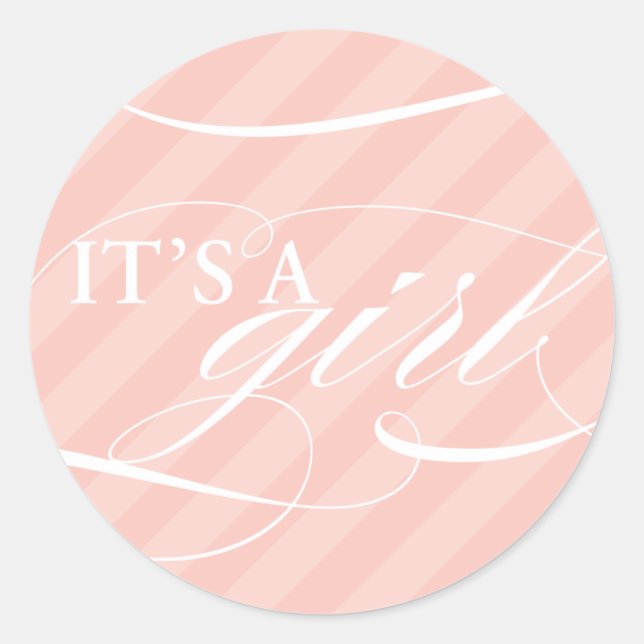 Sweet Stripes - Es ist ein Girl Sticker (Vorderseite)