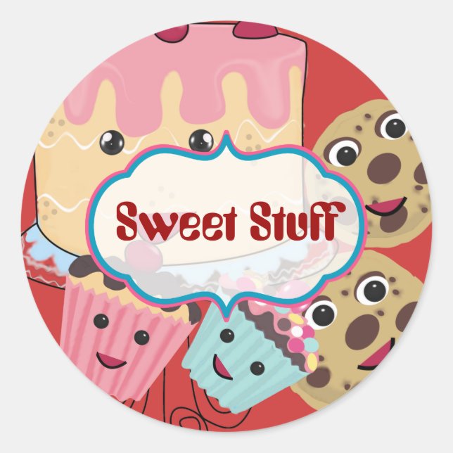 Sweet Stuff Cake Cookies und Cupcake Sticker (Vorderseite)