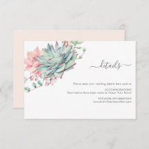 Sweet succulent Wedding Card