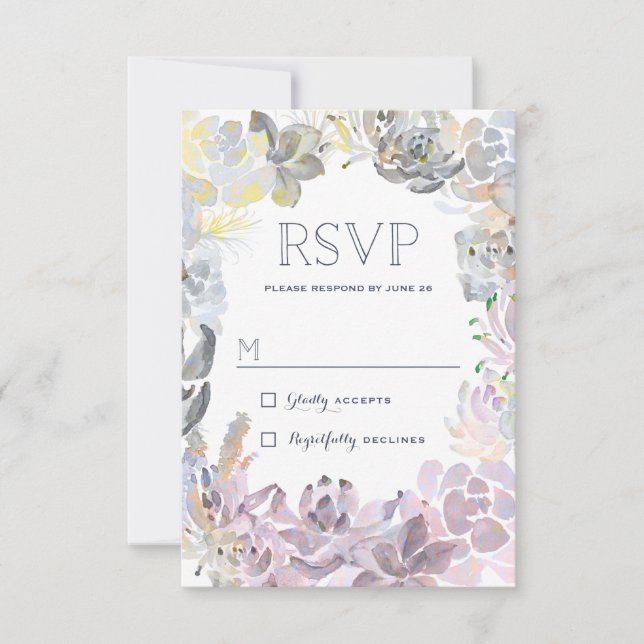 Sweet Succulents Wedding RSVP (Vorderseite)