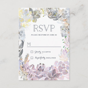 Sweet Succulents Wedding RSVP Karte