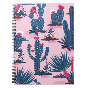 Sweet Summer Cactus Blooming Pattern Notizblock