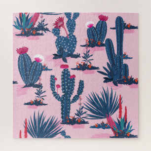 Sweet Summer Cactus Blooming Pattern Puzzle