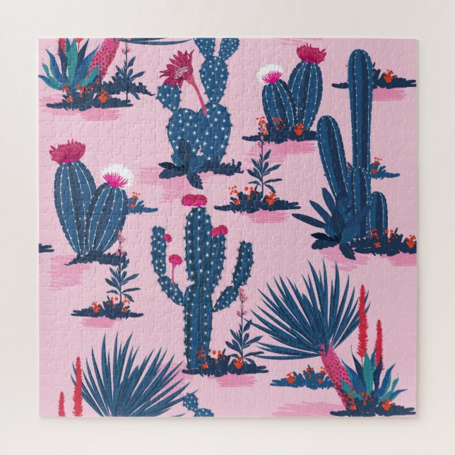 Sweet Summer Cactus Blooming Pattern Puzzle (Vertikal)