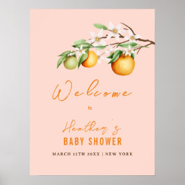 Sweet Summer Citrus Orange Baby Dusche Willkommen Poster