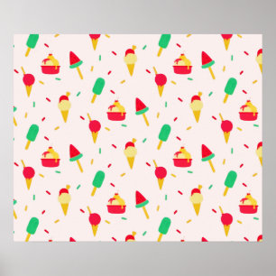 Sweet Summer Fun Rainbow Ice Poster