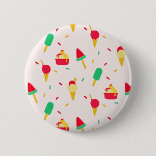 Sweet Summer Fun Regenbogen Eiscreme Sprinklen Button