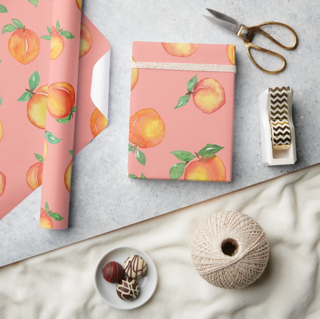 Sweet Summer Peach Muster Geschenkpapier (Basteln)
