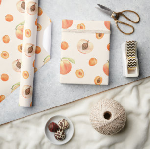 Sweet Summer Peach Muster Geschenkpapier