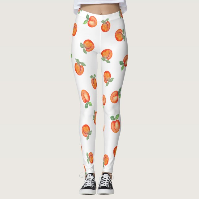 Sweet Summer Peach Muster groß Leggings (Vorderseite)