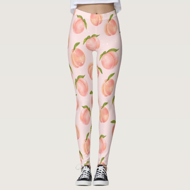 Sweet Summer Peach Muster groß Leggings (Vorderseite)