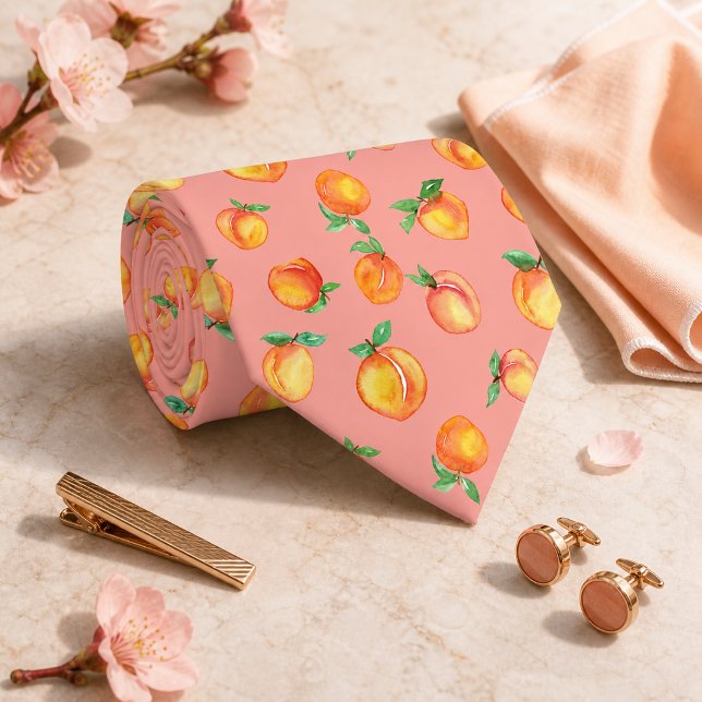 Sweet Summer Peach Muster Krawatte (Von Creator hochgeladen)