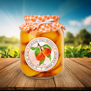 Sweet Summer Peaches Pfirsichkonserven Runder Aufkleber