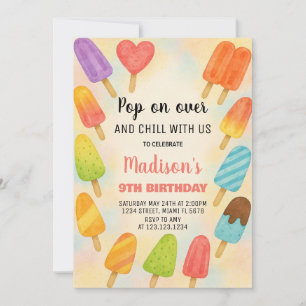 Sweet Summer Popsicle Birthday Invite Einladung